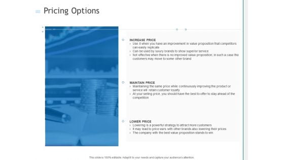 Pricing Options Ppt PowerPoint Presentation Slides Templates PDF