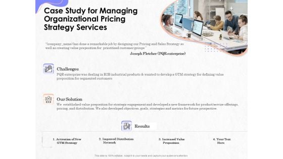 Pricing Profitability Management Case Study For Managing Organizational Pricing Strategy Services Microsoft PDF