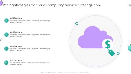 Pricing Strategies For Cloud Computing Service Offerings Icon Professional PDF