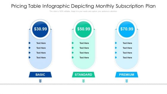 Pricing Table Infographic Depicting Monthly Subscription Plan Portrait PDF