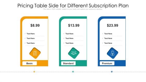 Pricing Table Side For Different Subscription Plan Themes PDF