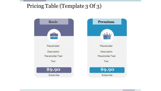 Pricing Table Template 3 Ppt PowerPoint Presentation Model Guidelines