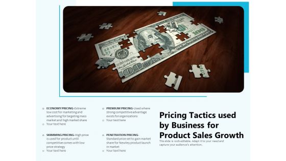 Pricing Tactics Used By Business For Product Sales Growth Ppt PowerPoint Presentation Summary Design Templates PDF