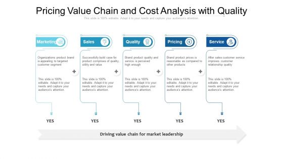 Pricing Value Chain And Cost Analysis With Quality Ppt Powerpoint Presentation File Deck PDF