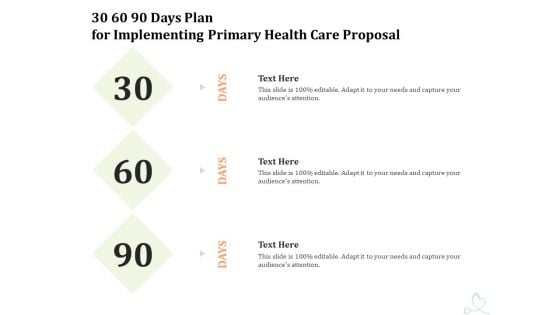 Primary Healthcare Implementation Service 30 60 90 Days Plan For Implementing Primary Health Care Proposal Inspiration PDF Primary Healthcare Implementation Service 30 60 90 Days Plan For Implementing Primary Health Care Proposal Inspiration PDF