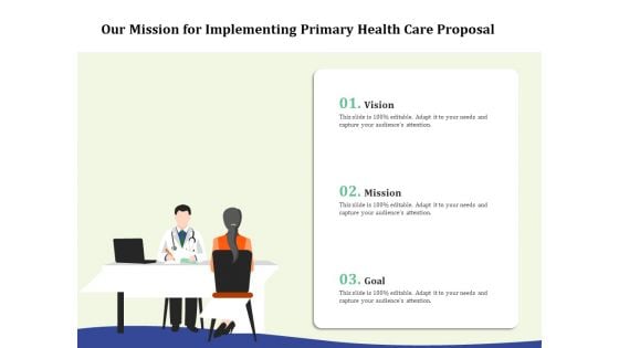 Primary Healthcare Implementation Service Our Mission For Implementing Primary Health Care Proposal Designs PDF Primary Healthcare Implementation Service Our Mission For Implementing Primary Health Care Proposal Designs PDF