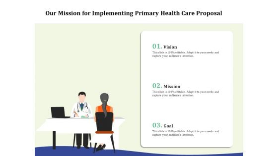 Primary Healthcare Implementation Service Our Mission For Implementing Primary Health Care Proposal Designs PDF