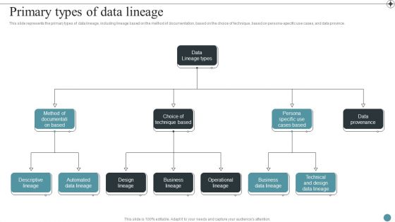 Primary Types Of Data Lineage Deploying Data Lineage IT Brochure PDF