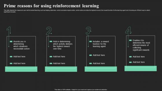 Prime Reasons For Using Reinforcement Learning Ppt Slides Example PDF