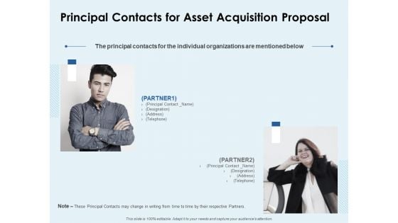 Principal Contacts For Asset Acquisition Proposal Ppt PowerPoint Presentation Portfolio Topics