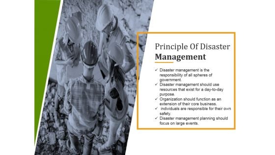 Principle Of Disaster Management Ppt PowerPoint Presentation Backgrounds
