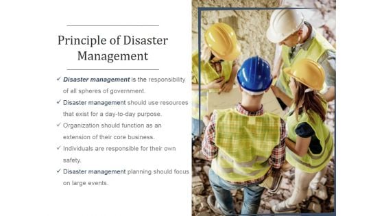 Principle Of Disaster Management Ppt PowerPoint Presentation Inspiration