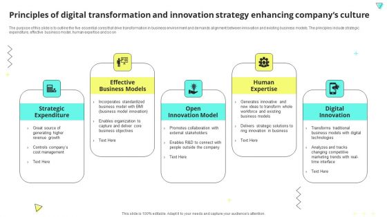 Principles Of Digital Transformation And Innovation Strategy Enhancing Companys Culture Structure PDF