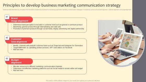 Principles To Develop Business Marketing Communication Strategy Brochure PDF