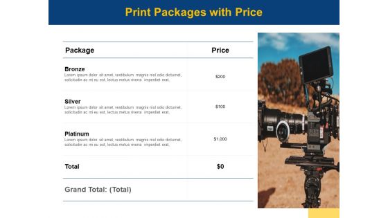 Print Packages With Price Ppt PowerPoint Presentation Infographic Template Guidelines