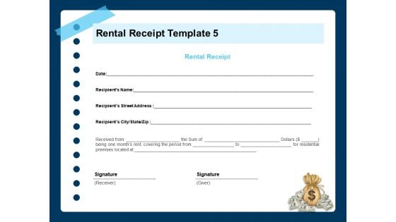 Printable Rent Receipt Rental Receipt Template Month Ppt Pictures Elements PDF