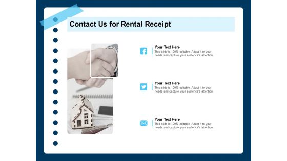 Printable Rent Receipt Template Contact Us For Rental Receipt Ppt Pictures Files PDF