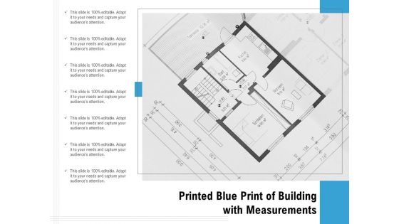 Printed Blue Print Of Building With Measurements Ppt PowerPoint Presentation File Graphics Tutorials PDF