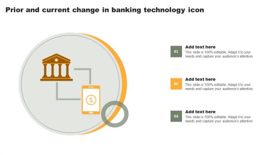 Prior And Current Change In Banking Technology Icon Designs PDF