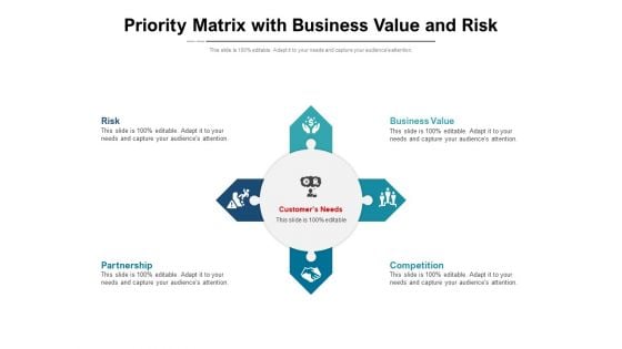 Priority Matrix With Business Value And Risk Ppt Powerpoint Presentation Ideas Graphic Images