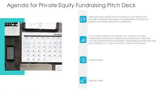Private Equity Fundraising Pitch Deck Agenda For Private Equity Fundraising Pitch Deck Elements PDF