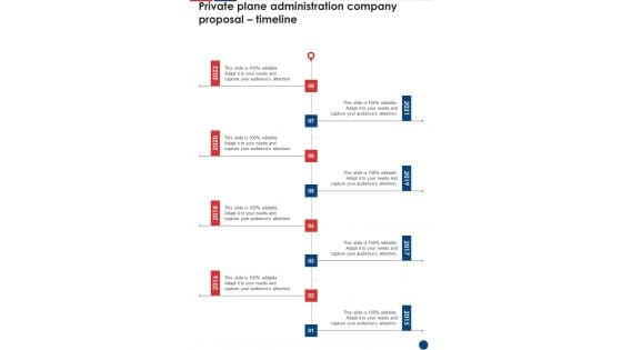 Private Plane Administration Company Proposal Timeline One Pager Sample Example Document Private Plane Administration Company Proposal Timeline One Pager Sample Example Document