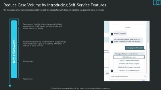 Proactive Consumer Solution And How To Perform It Reduce Case Volume By Introducing Self Service Features Summary PDF
