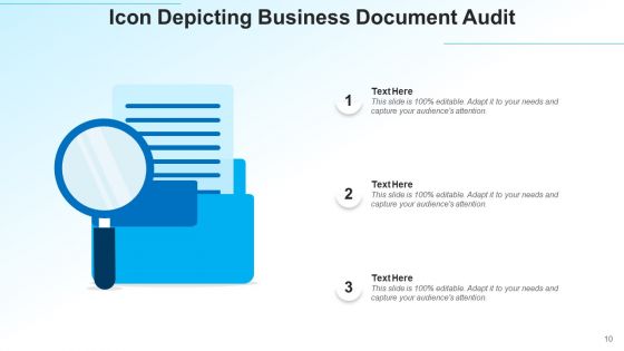 Probe Icon Business Audit Ppt PowerPoint Presentation Complete Deck With Slides