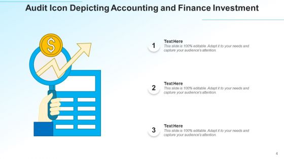 Probe Icon Business Audit Ppt PowerPoint Presentation Complete Deck With Slides