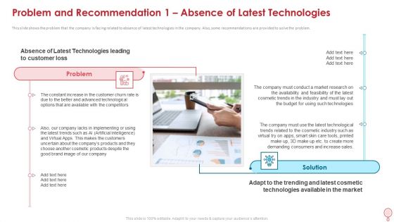Problem And Recommendation 1 Absence Of Latest Technologies Brochure PDF Problem And Recommendation 1 Absence Of Latest Technologies Brochure PDF