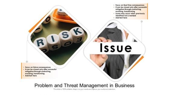 Problem And Threat Management In Business Ppt PowerPoint Presentation File Files PDF