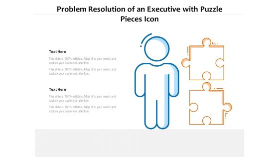 Problem Resolution Of An Executive With Puzzle Pieces Icon Ppt PowerPoint Presentation File Pictures PDF