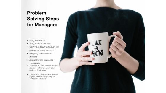 Problem Solving Steps For Managers Ppt PowerPoint Presentation Inspiration Guidelines