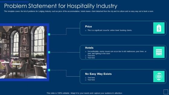 Problem Statement For Hospitality Industry Ppt Inspiration Icon PDF