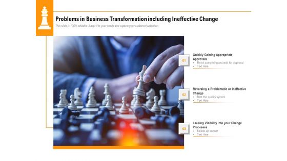 Problems In Business Transformation Including Ineffective Change Ppt PowerPoint Presentation File Slides PDF