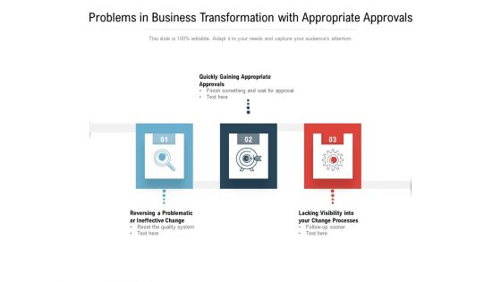 Problems In Business Transformation With Appropriate Approvals Ppt PowerPoint Presentation Gallery Background Image PDF Problems In Business Transformation With Appropriate Approvals Ppt PowerPoint Presentation Gallery Background Image PDF