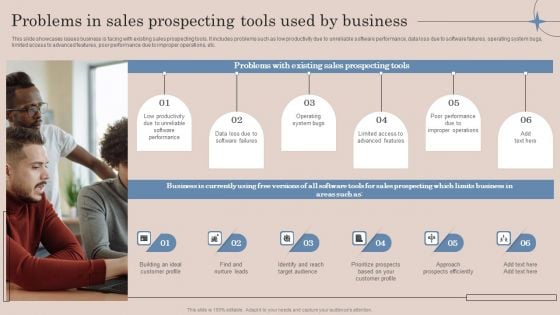 Problems In Sales Prospecting Tools Used By Business Ppt File Introduction PDF