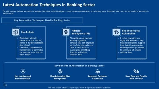 Procedure Advancements Banking Department Latest Automation Techniques In Banking Sector Rules PDF