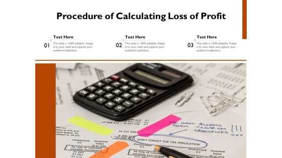 Procedure Of Calculating Loss Of Profit Ppt PowerPoint Presentation Gallery Elements PDF