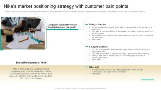 Procedure To Develop Effective Product Nikes Market Positioning Strategy With Customer Pain Points Ppt Show Icon PDF