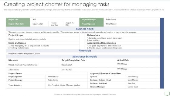 Procedure To Establish Project Administration Program Creating Project Charter For Managing Tasks Guidelines PDF Procedure To Establish Project Administration Program Creating Project Charter For Managing Tasks Guidelines PDF