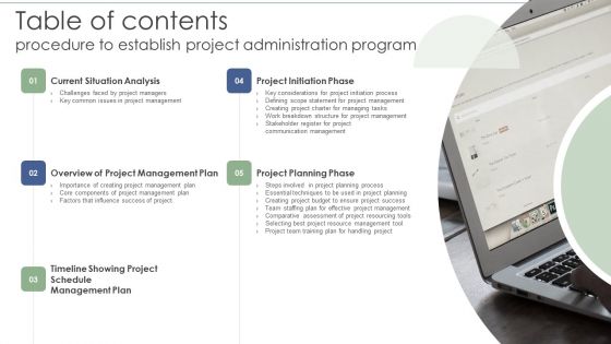 Procedure To Establish Project Administration Program Table Of Contents Procedure Program Ideas PDF Procedure To Establish Project Administration Program Table Of Contents Procedure Program Ideas PDF