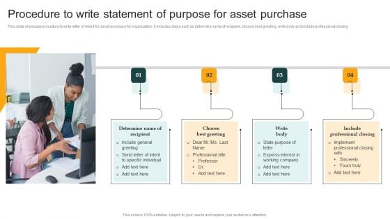 Procedure To Write Statement Of Purpose For Asset Purchase Designs PDF