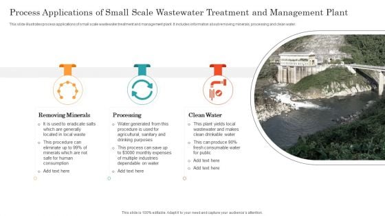 Process Applications Of Small Scale Wastewater Treatment And Management Plant Ppt File Ideas PDF