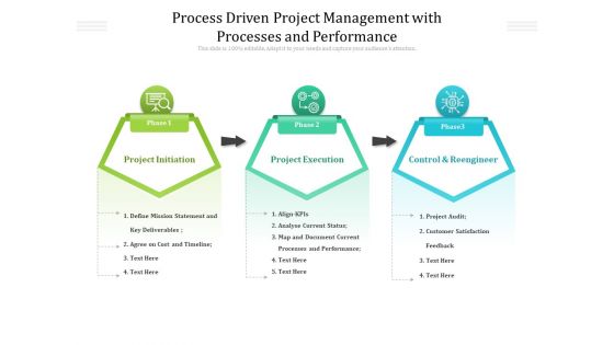 Process Driven Project Management With Processes And Performance Ppt PowerPoint Presentation Infographic Template Diagrams PDF