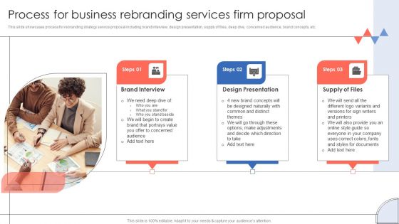 Process For Business Rebranding Services Firm Proposal Template PDF
