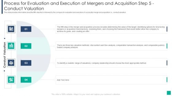 Process For Evaluation And Execution Of Mergers And Acquisition Step 5 Conduct Valuation Brochure PDF