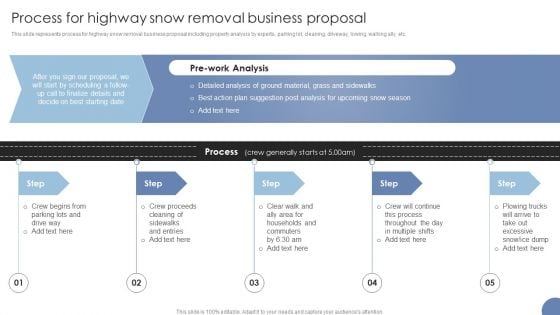 Process For Highway Snow Removal Business Proposal Ppt Ideas Infographic Template PDF