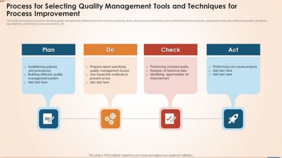 Process For Selecting Quality Management Tools And Techniques For Process Improvement Themes PDF