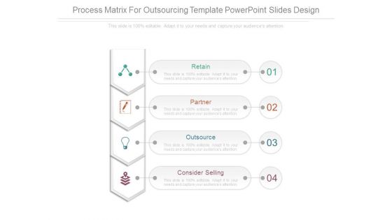 Process Matrix For Outsourcing Template Powerpoint Slides Design